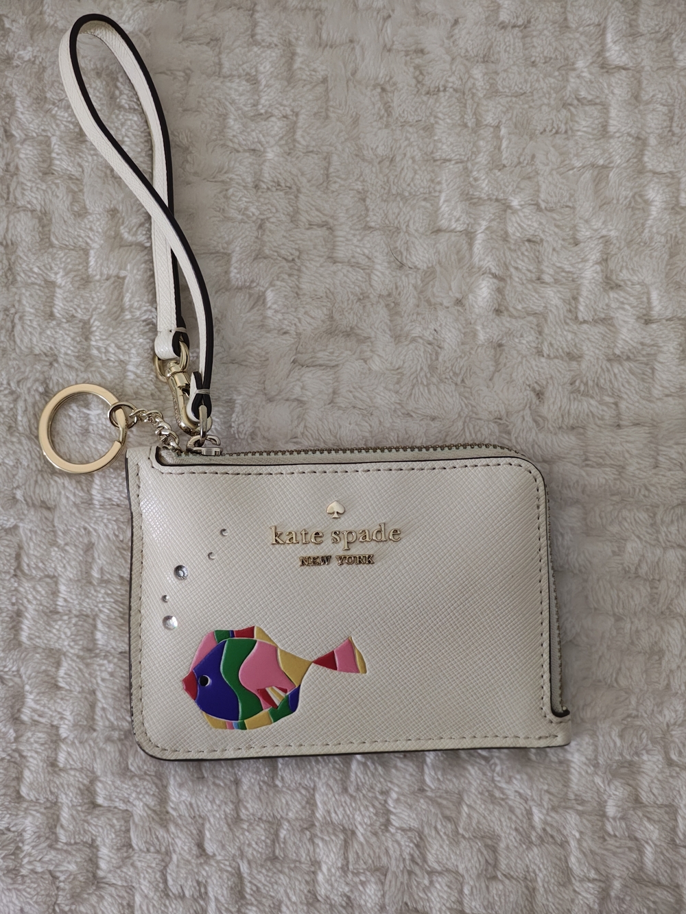 Kate spade Wristlet Small Card Holder What A Catch With Embellishments